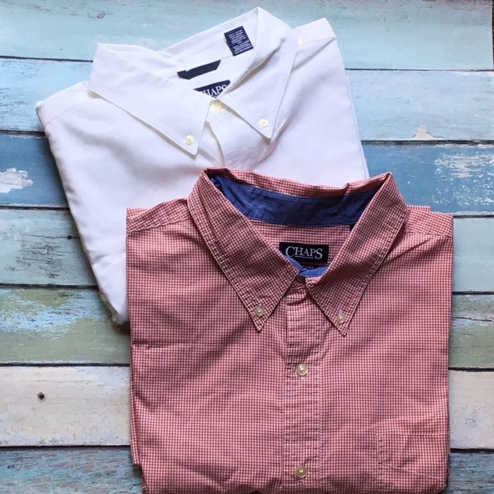 Chaps Big & Tall Button Down Shirts Bundle of 2
